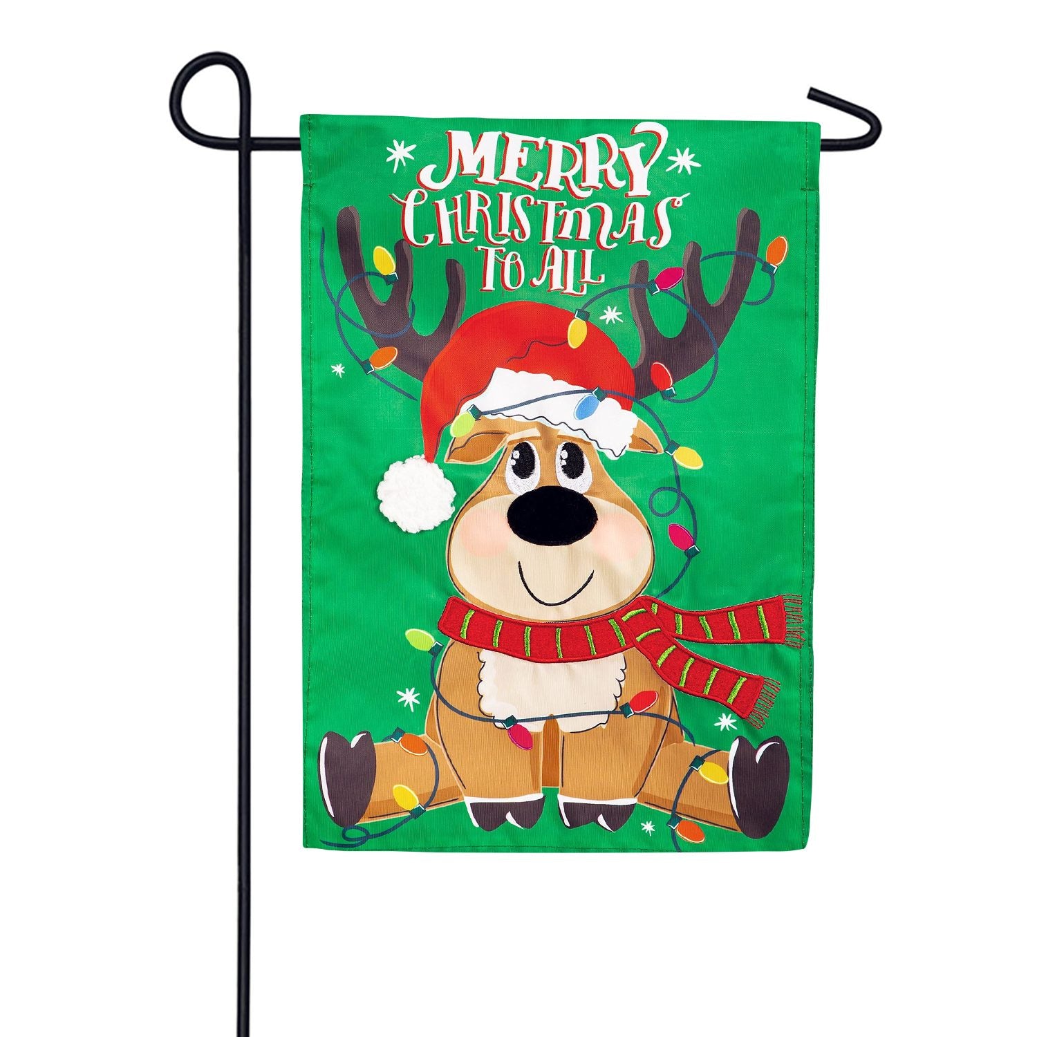 Evergreen Merry Christmas to All Applique Garden Flag
