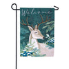 Evergreen Woodland Deer Welcome Appliqued Garden Flag