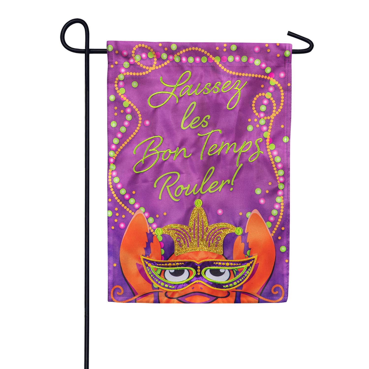 Evergreen Let the Good Times Roll Applique Garden Flag