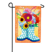 Evergreen Floral Rain Boots Applique Garden Flag