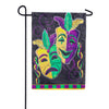Evergreen Mardi Gras Theater Mask Appliqued Garden Flag