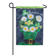Evergreen Happy St. Patrick's Day Floral Hat Applique Garden Flag