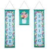 Evergreen Welcome Spring Floral Door Banner Kit