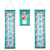 Evergreen Welcome Spring Floral Door Banner Kit