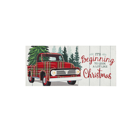 Evergreen Plaid Christmas Truck Sassafras Switch Mat