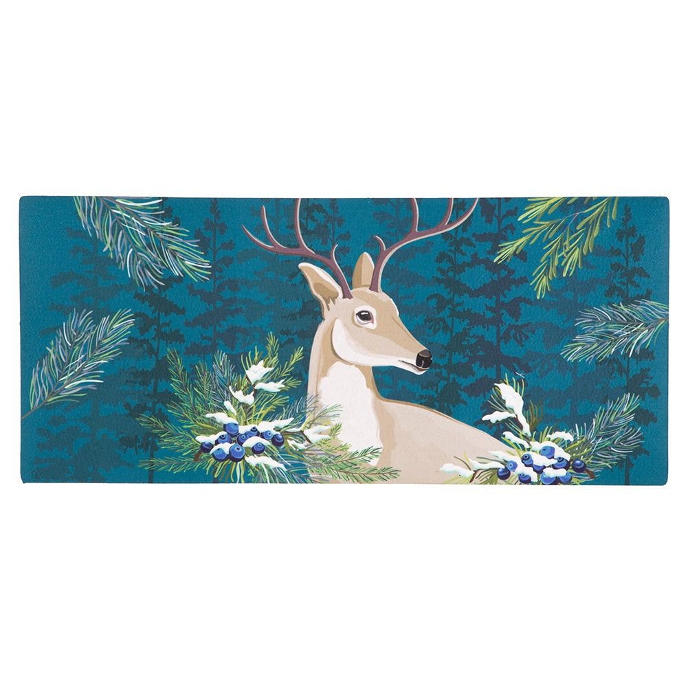 Evergreen Woodland Deer Welcome Sassafras Switch Mat
