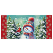 Evergreen Snowman With Cardinal Friend Sassafras Switch Mat