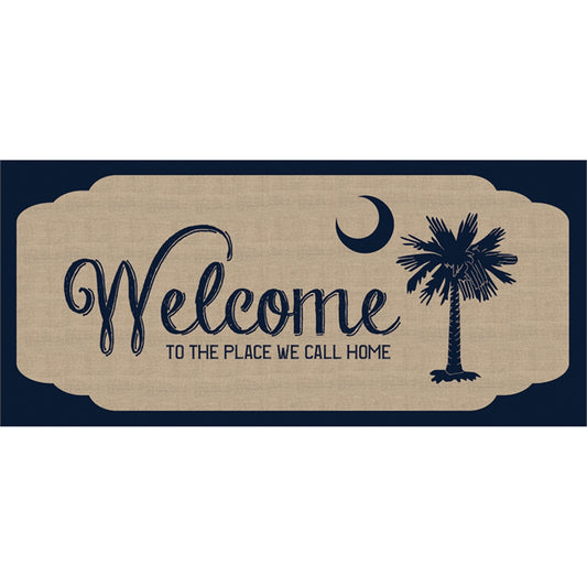 Evergreen South Carolina Welcome Burlap Sassafras Switch Mat