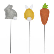 Evergreen Easter Fabric Plant Sticks (3/Pack)