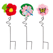 Evergreen Flowers and Friends Fabric Stakes (3/Pack)