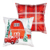 Evergreen Red Truck and Barn Pillow Cover