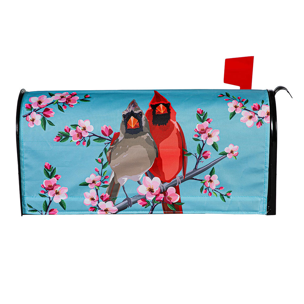 Evergreen Cardinal Couple Mailbox Cover