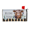 Evergreen Highland Cow Welcome Friends Mailbox Cover