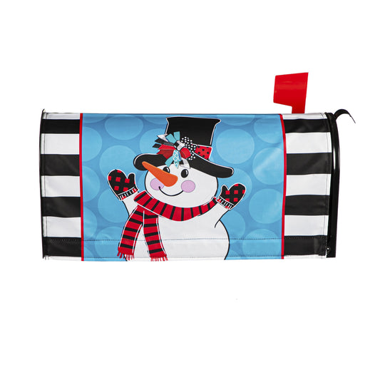 Evergreen Patterned Snowman Mailbox Cover