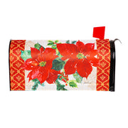 Evergreen Gilded Pattern Poinsettia Mailbox Cover