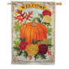 Evergreen Vintage Welcome Autumn Applique House Flag