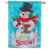 Evergreen Heartfelt Cheer Snowman Applique House Flag
