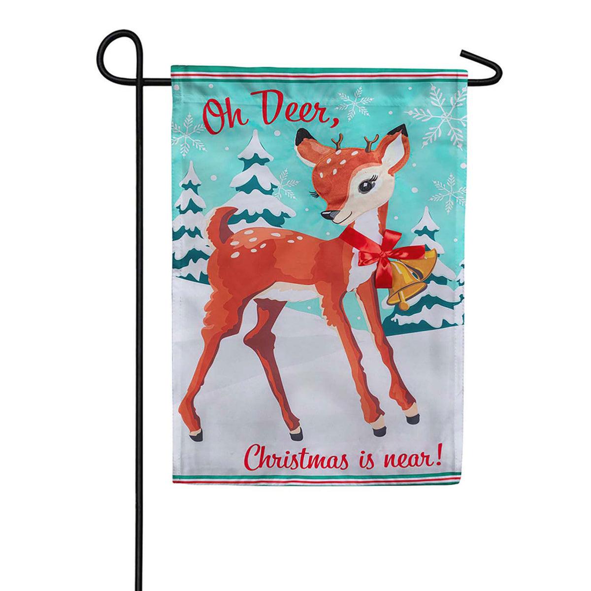 Evergreen Oh Deer Applique Garden Flag