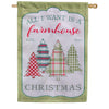 Evergreen Holly Homestead Applique House Flag