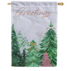 Evergreen Shades of Emerald Forest Applique House Flag