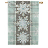 Evergreen Snowflake Trio Applique House Flag 
