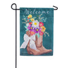 Evergreen Applique Garden Flag - Boots And Bow Floral
