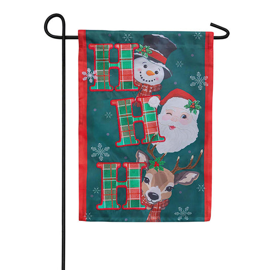 Evergreen Ho Ho Ho Christmas Icons Applique Garden Flag