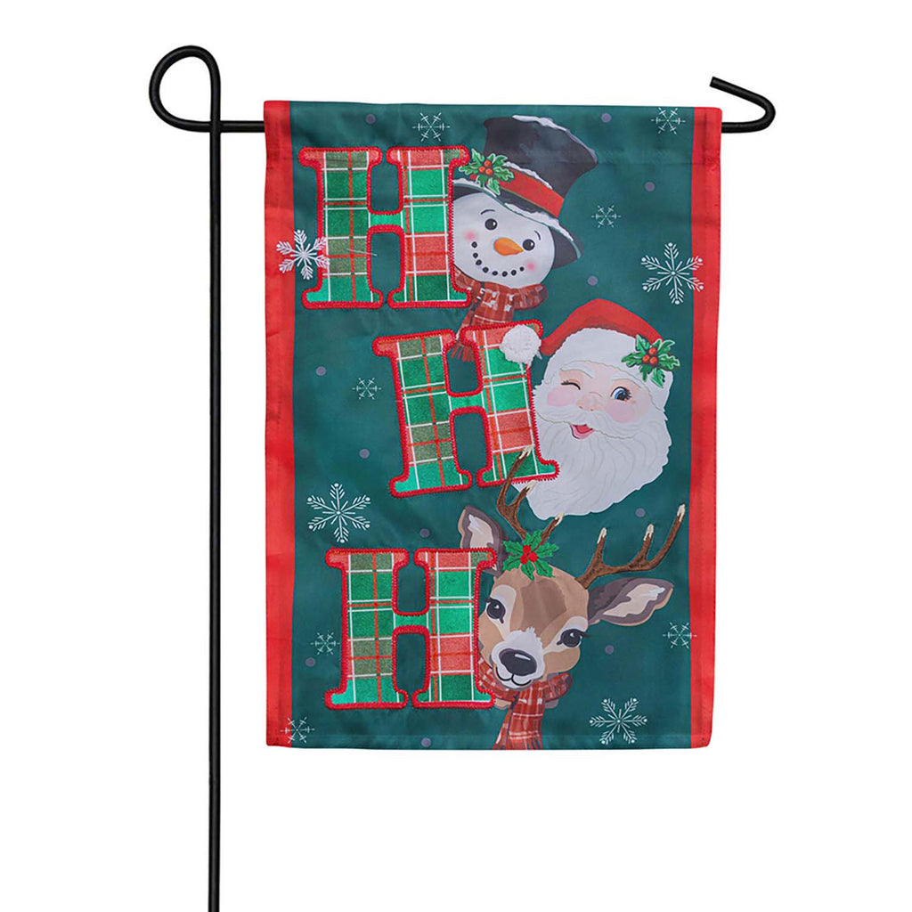 Evergreen Ho Ho Ho Christmas Icons Applique Garden Flag