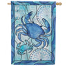 Blue Crab Stained Glass House Flag