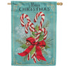 Evergreen Vintage Candy Canes Applique House Flag