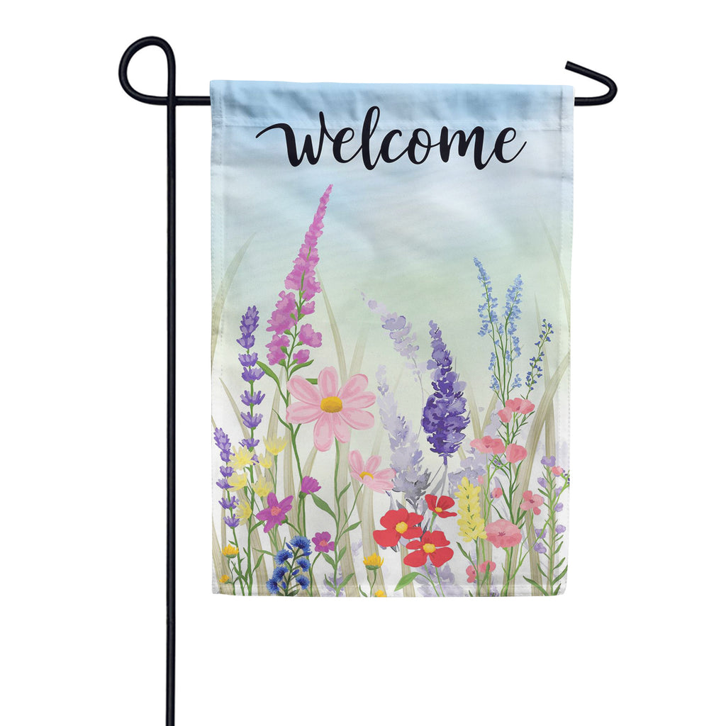 Evergreen Applique Garden Flag - Wildflower Season