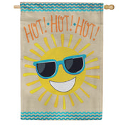 Evergreen Burlap House Flag - HOT HOT HOT Sunshine