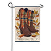 Evergreen Burlap Garden Flag - Fall Cowboy Boots