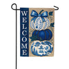 Evergreen Burlap Garden Flag - Chinoiserie Welcome Pumpkin