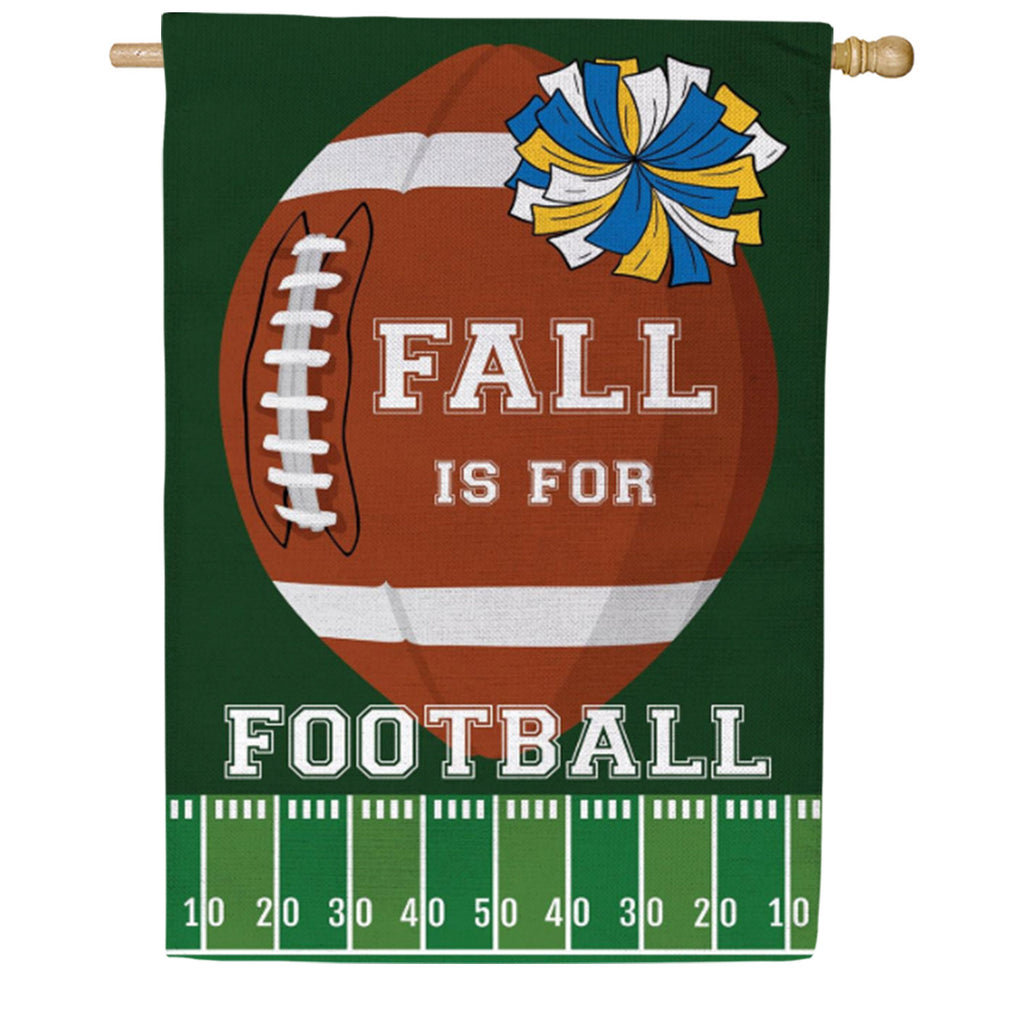 Evergreen Burlap House Flag - Fall Football