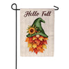 Evergreen Burlap Garden Flag - Leaf Gnome
