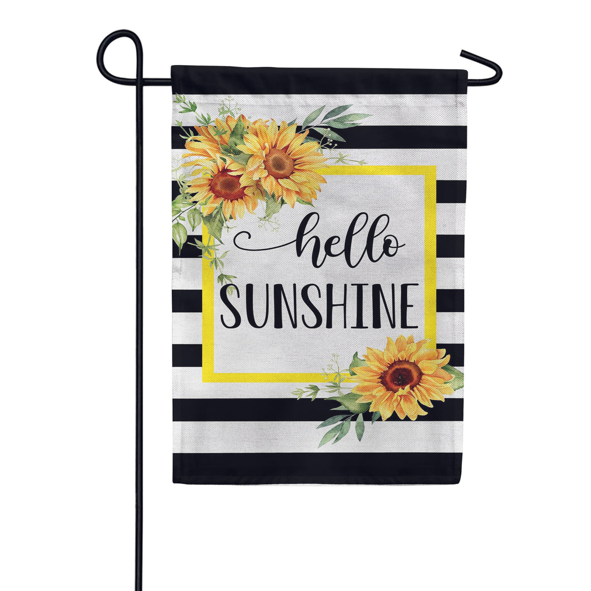 Evergreen Burlap Garden Flag - Hello Sunshine Plaid