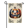 Evergreen Burlap Garden Flag - Quilted Patterned Pumpkin
