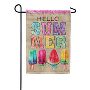 Evergreen Summer Popsicle Burlap Garden Flag