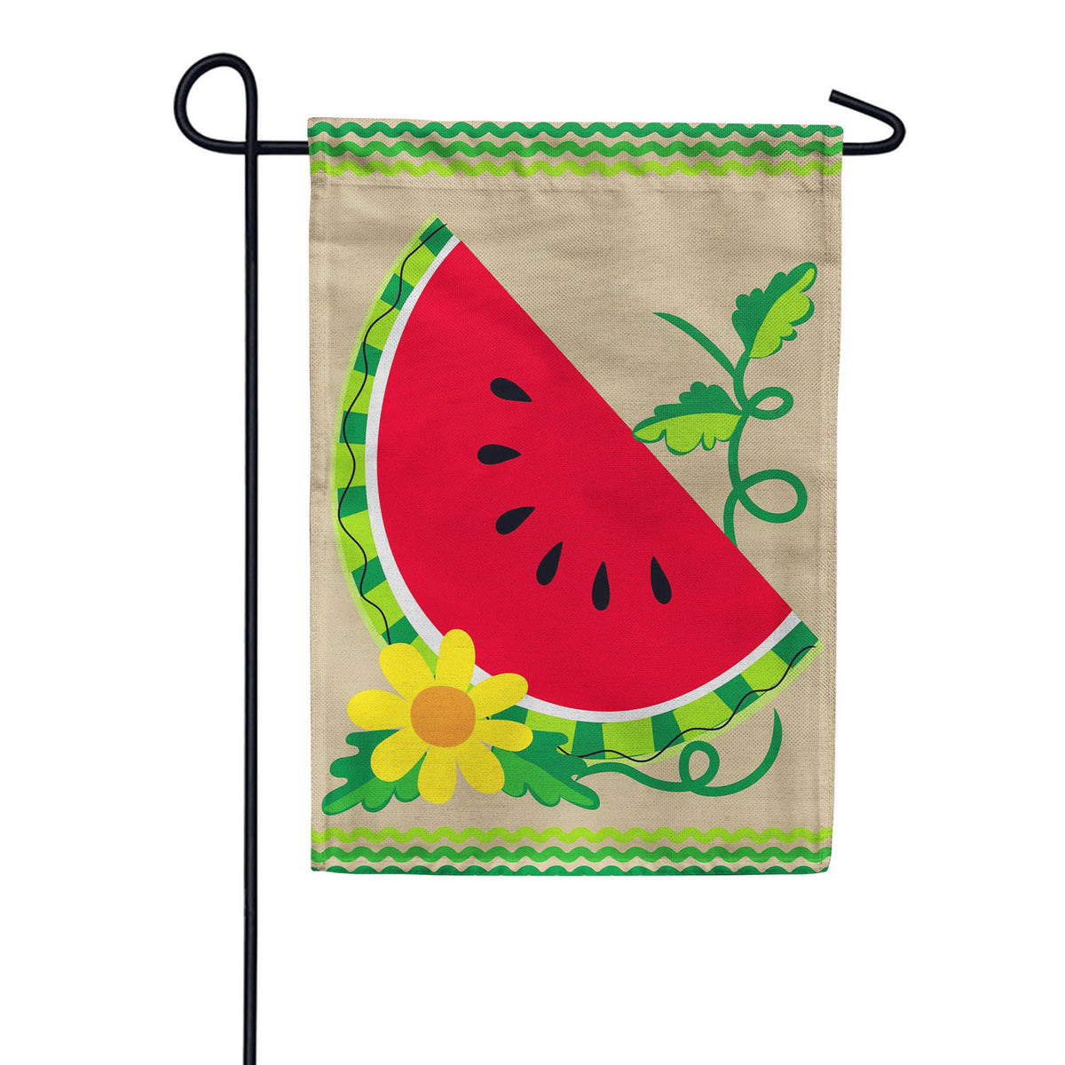 Evergreen Burlap Garden Flag - Watermelon Slice