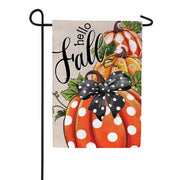Evergreen Burlap Garden Flag - Patterned Pumpkins