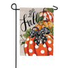 Evergreen Burlap Garden Flag - Patterned Pumpkins