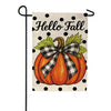 Evergreen Burlap Garden Flag - Checkered Bow Pumpkin