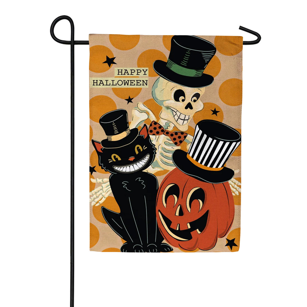 Evergreen Burlap Garden Flag - Halloween Trio