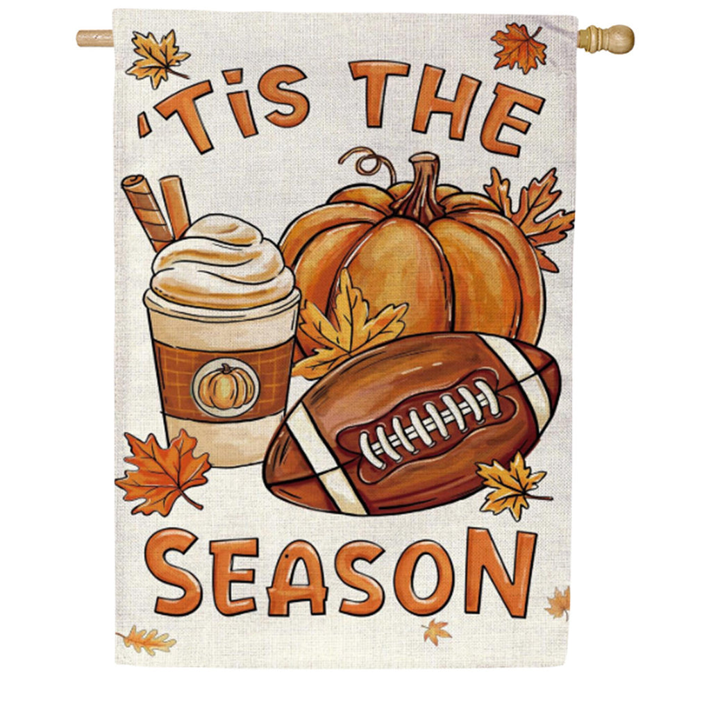Evergreen Burlap House Flag - Fall Icon Season