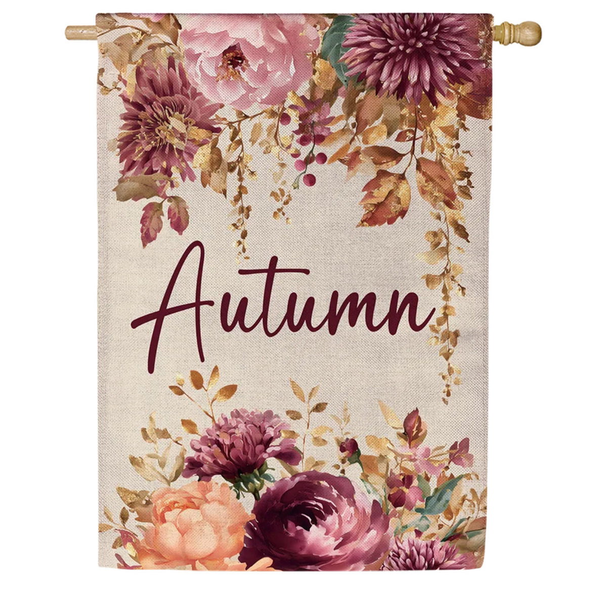 Evergreen Buralp House Flag - Autumn Florals