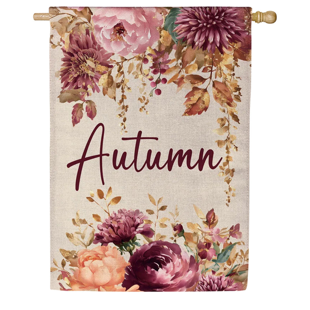 Evergreen Buralp House Flag - Autumn Florals
