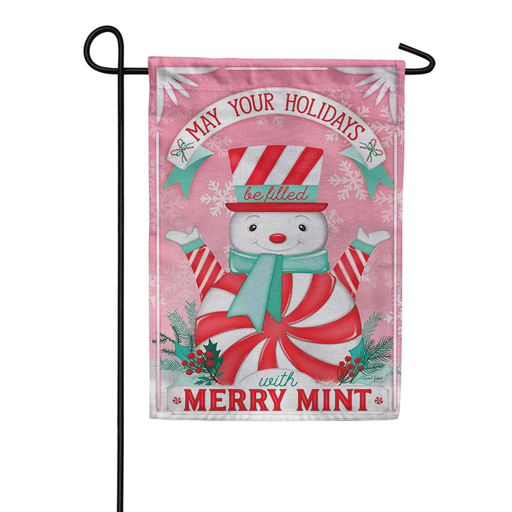 Evergreen Merry Mint Holidays Burlap Garden Flag