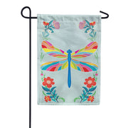 Evergreen Colorful Dragonfly Burlap Garden Flag