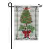 Evergreen Christmas Checkered Topiary Burlap Garden Flag